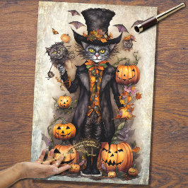 Papel espeluznante para el gato 1 de Halloween