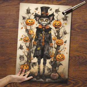 Papel espeluznante para el gato 2 de Halloween
