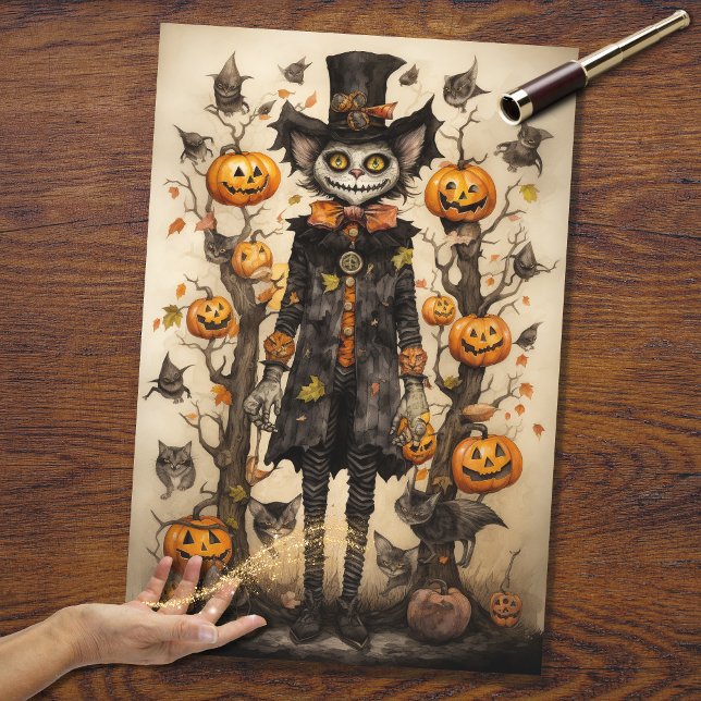 Papel espeluznante para el gato 2 de Halloween (Subido por el creador)