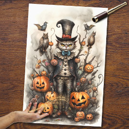 Papel espeluznante para el gato 3 de Halloween