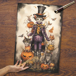 Papel espeluznante para el gato 4 de Halloween