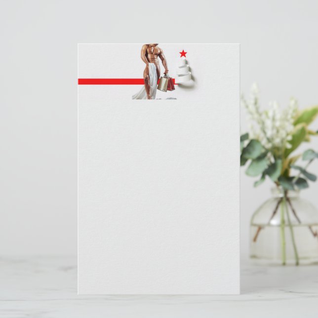Papel espiral blanco de compras de Navidad de Slip (Anverso de pie)
