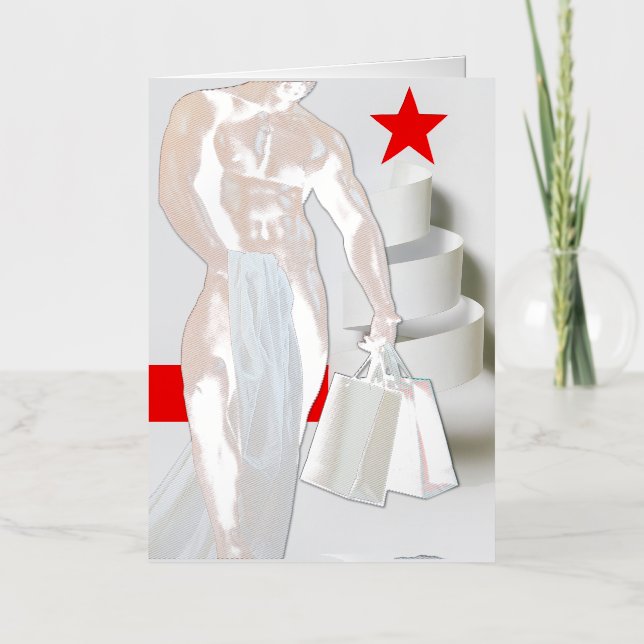 Papel espiral blanco de compras navideñas de Slipp (Anverso)