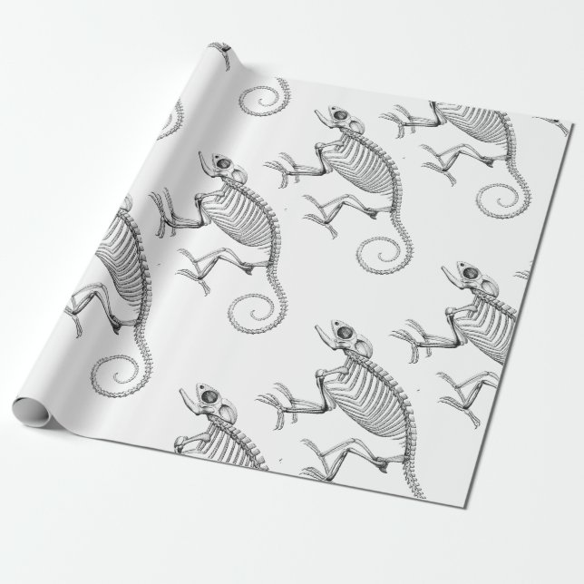 Papel esquelético del regalo del lagarto del (Desenrollado)
