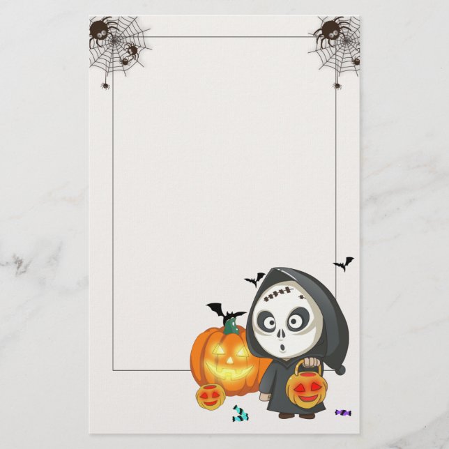 Papel estacionario espeluznante de Halloween (Anverso)