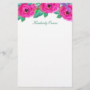 Papel estacionario personalizado de flores frescas