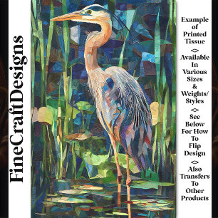 Papel exuberante Collage Mosaico Heron Bird BV5 De