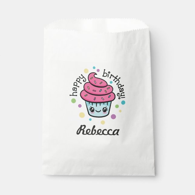 Papel Feliz cumpleaños, bolsa de favores (Anverso)