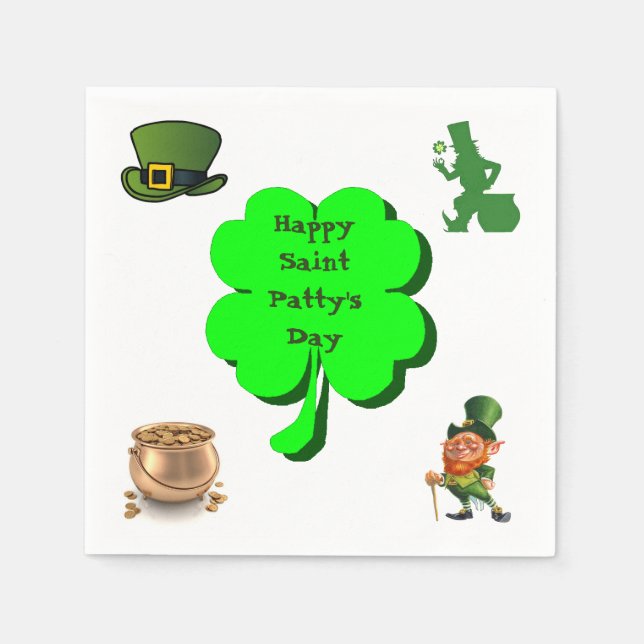 Papel FELIZ DÍA DE SAN PATRICIO servilleta (Anverso)