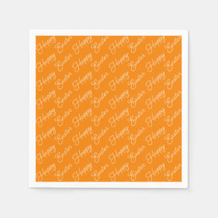 Papel Feliz Pascua Script Blanco sobre Servilleta de Pap