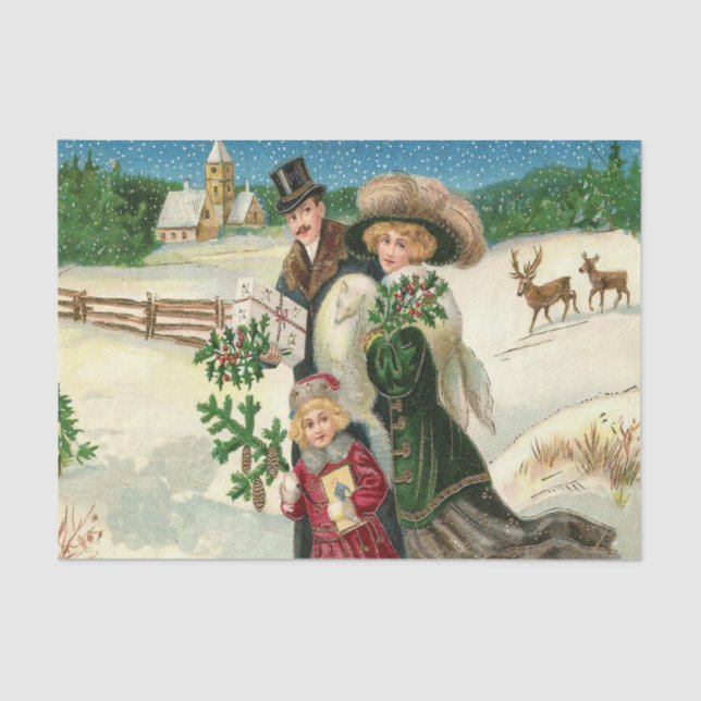 Papel fiesta de la familia Vintage Christmas Holid (Anverso)