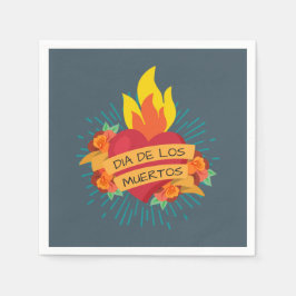 Papel Flamante Heart Dia de los Muertos | Servilleta