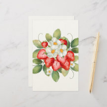 Papel Flor Fruta Fresa Estacionario Nota