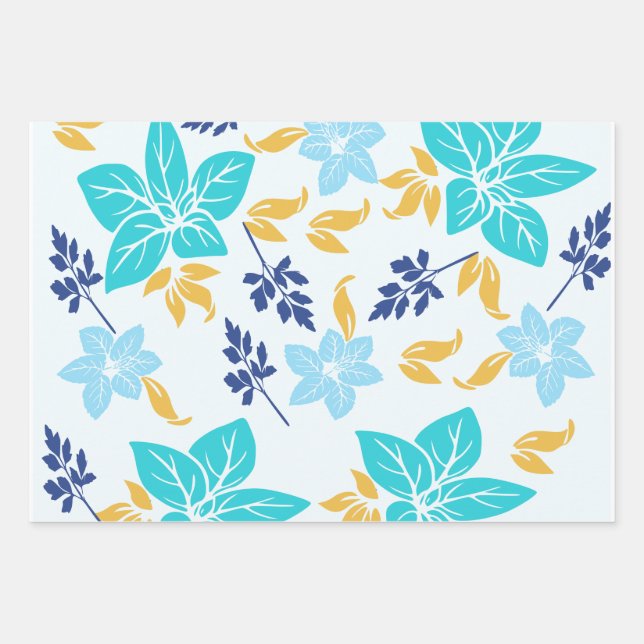 Papel floral azul (Anverso)