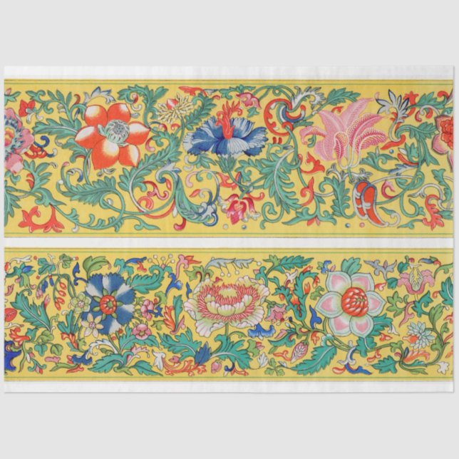 Papel floral de fondo amarillo (Anverso)