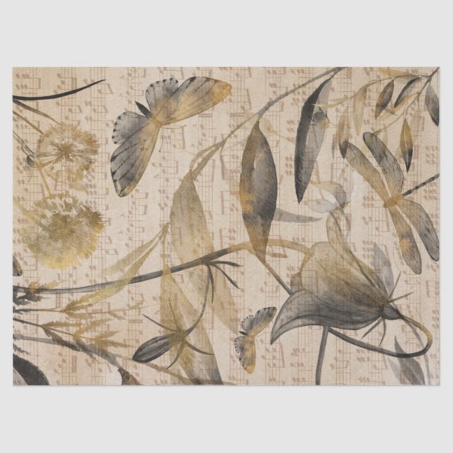 Papel floral de la descomposición del otoño de la  (Anverso)