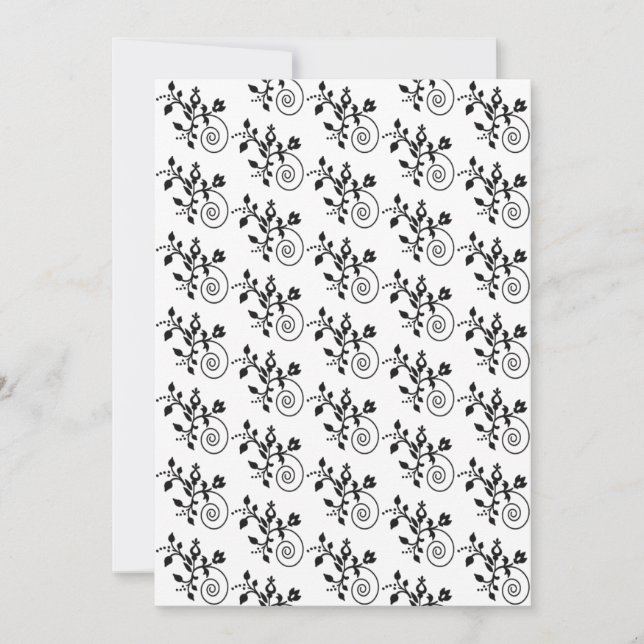 Papel floral negro y blanco (Anverso)