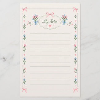 Papel Floral Shabby Chic Con Renglones