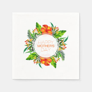Papel Floral tropical feliz día de la madre Servilleta