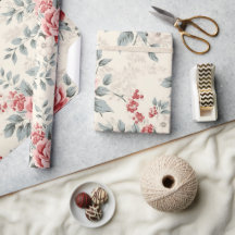 Papel floral vintage de Shabby Chic Navidades