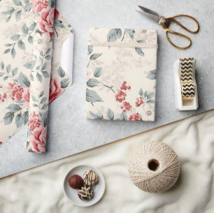 Papel floral vintage de Shabby Chic Navidades