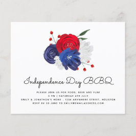 PAPEL | Florales Rojo Blanco Azul Invitación 4 de 