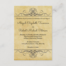 Papel floreciente de cosecha formal - Invitación d