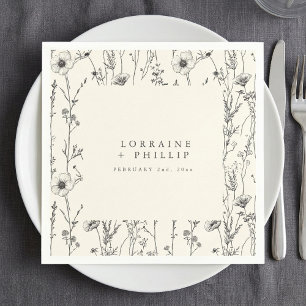 Papel Flores silvestres de otoño de lujo servilleta boda