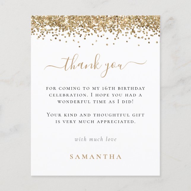 PAPEL | Foto con Purpurina Dorada Agradecimiento C (Frente)