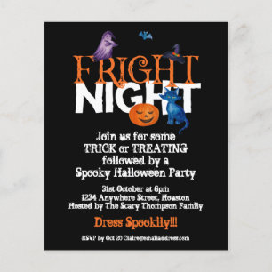 PAPEL   Fright Night Halloween Party Black Invite