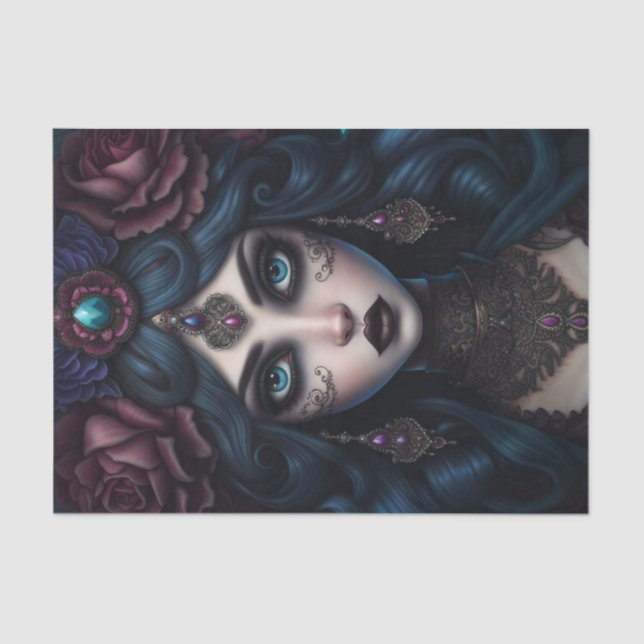 Papel gitano oscuro de desenlace gótico (Anverso)