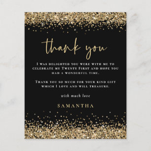 PAPEL   Glitter de Oro Negro Veintiuno Gracias