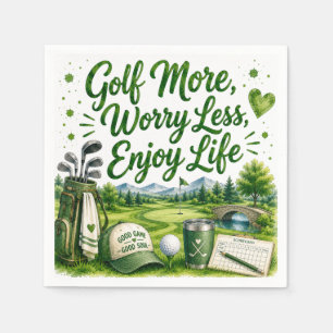 Papel Golf y risas Servilleta de acuarela de golf divert
