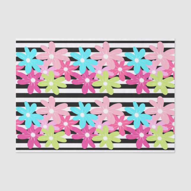 Papel grande de tejidos floral y de banda (Anverso)