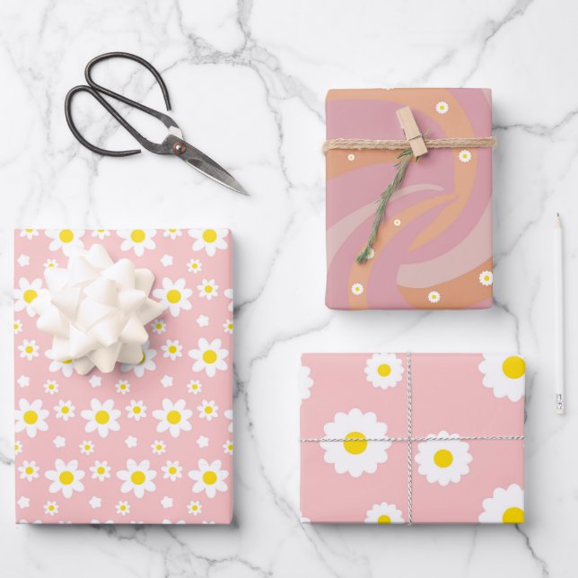 Papel Groovy Daisy Retro Pink (Anverso)