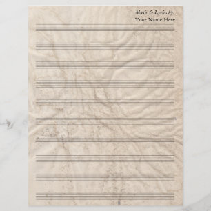 Papel grueso Hoja en blanco Música 10 Stave