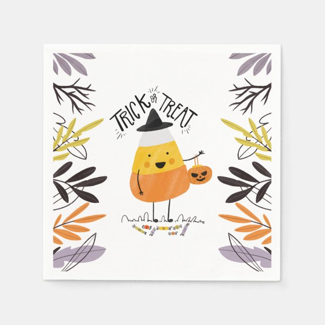 Papel Halloween de maíz dulce o truco | Servilleta (Anverso)