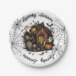 Papel Halloween 👻 temporada espeluznante 💀 Plato de pa