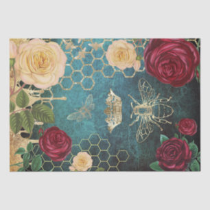 papel higiénico de abejas y rosas