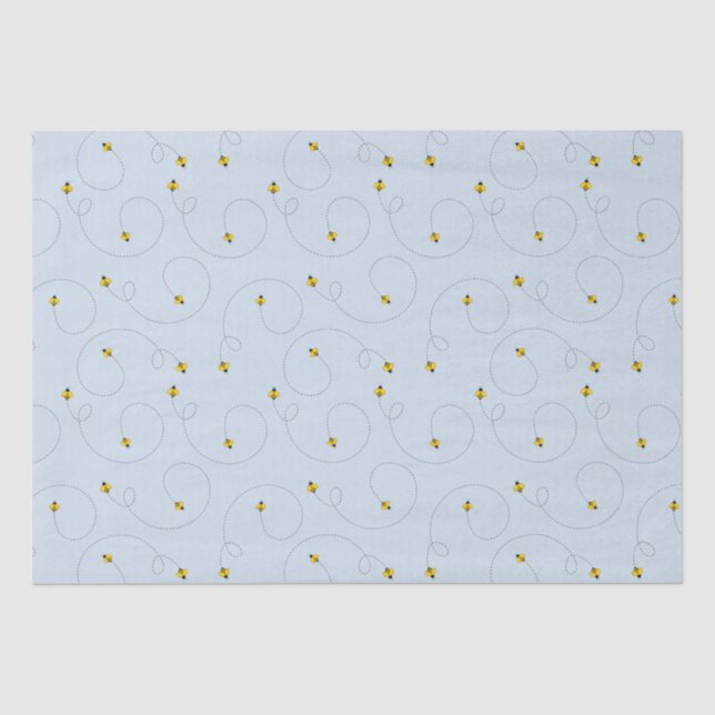 Papel higiénico de Baby Shower azul para abejas (Anverso)