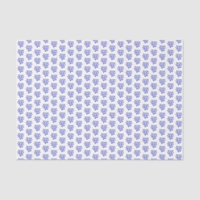 Papel higiénico de coral de mar azul y blanco (Anverso)