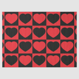 papel higiénico de corazones negros y rojos