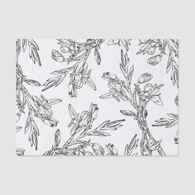 Papel higiénico de patrón de diseño floral (Anverso)