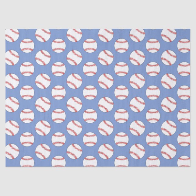 Papel higiénico de patrón deportivo de béisbol azu (Anverso)