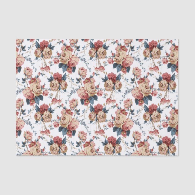 Papel higiénico de patrón floral victoriano (Anverso)