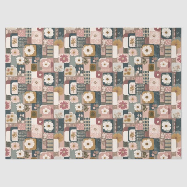 Papel higiénico del patrón de patchwork floral (Anverso)