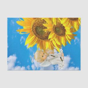 Papel higiénico floral del bebé del girasol Angel