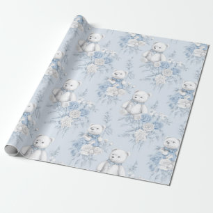 Papel higiénico francés con estampado floral y oso