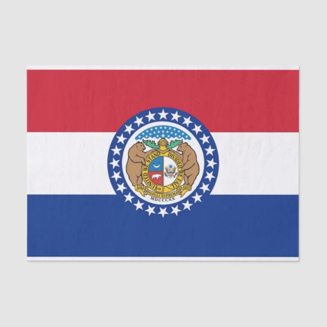 Papel higiénico patriótico con bandera de Misuri,  (Anverso)