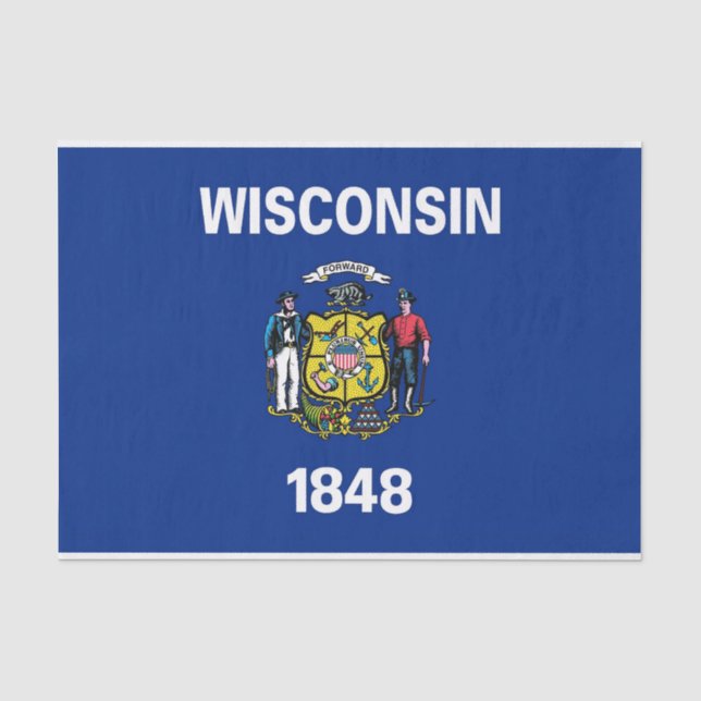 Papel higiénico patriótico con bandera de Wisconsi (Anverso)